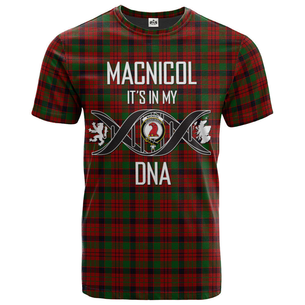 Printivon MacNicol Nicolson 01 Clan DNA In Me Tartan Crest T Shirt