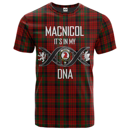 Printivon MacNicol Nicolson 02 Clan DNA In Me Tartan Crest T Shirt