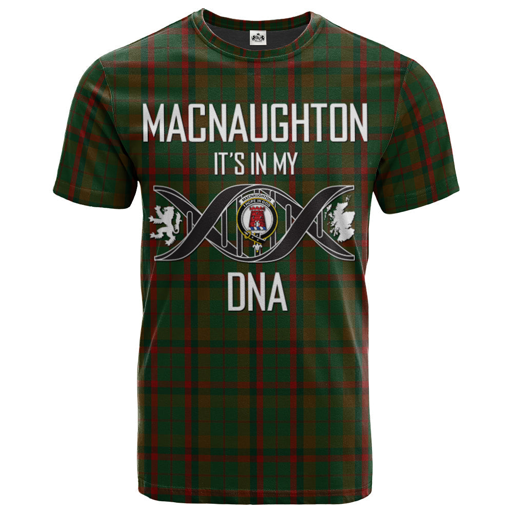 Printivon Macnaughton Hunting Clan DNA In Me Tartan Crest T Shirt