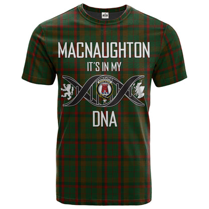 Printivon Macnaughton Hunting Clan DNA In Me Tartan Crest T Shirt