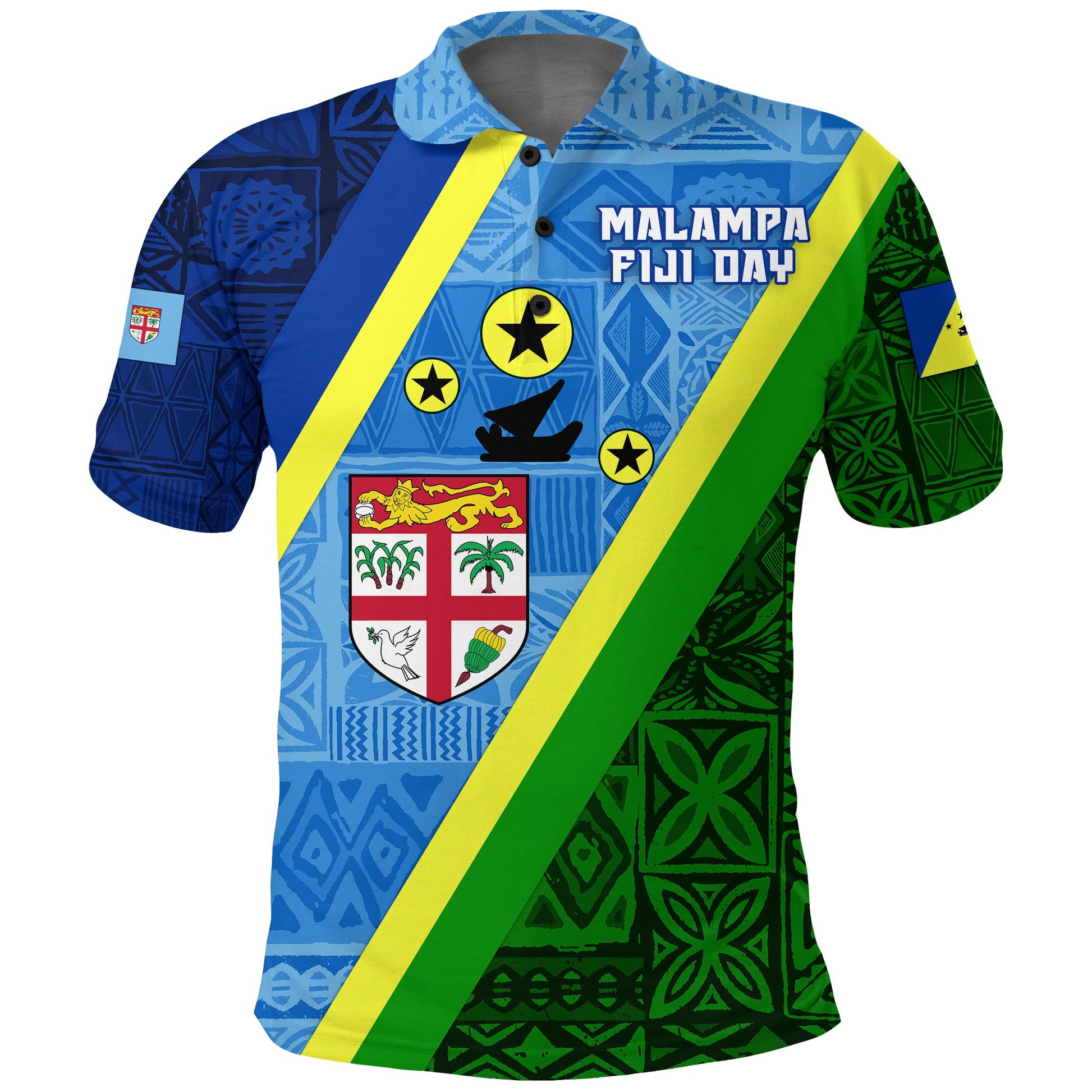Vanuatu Malampa Fiji Day Polo Shirt - Combine Flag Design