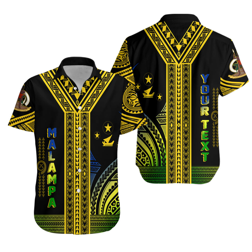 Custom Personalised Vanuatu Malampa Province Hawaiian Shirt Unique Black & Gold