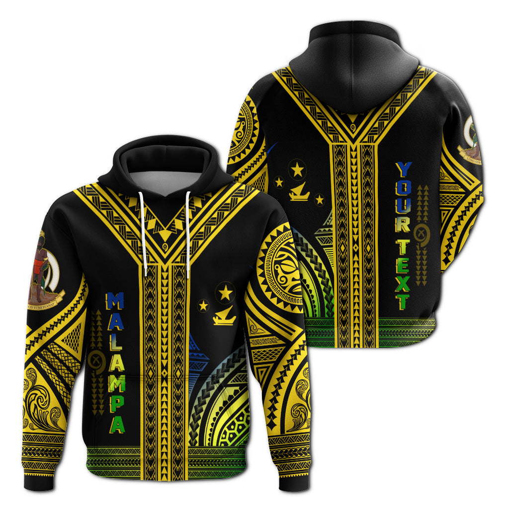 ( Personalised) Vanuatu Malampa Province Hoodie Unique Black & Gold
