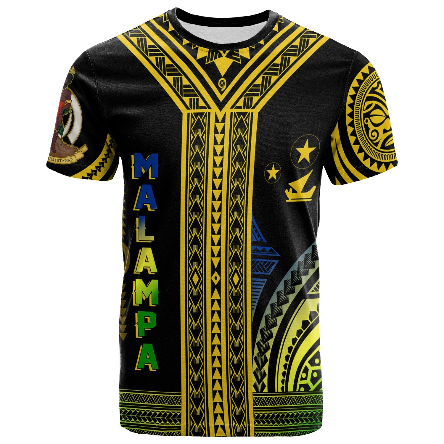 Vanuatu Malampa Province T Shirt Unique Black & Gold