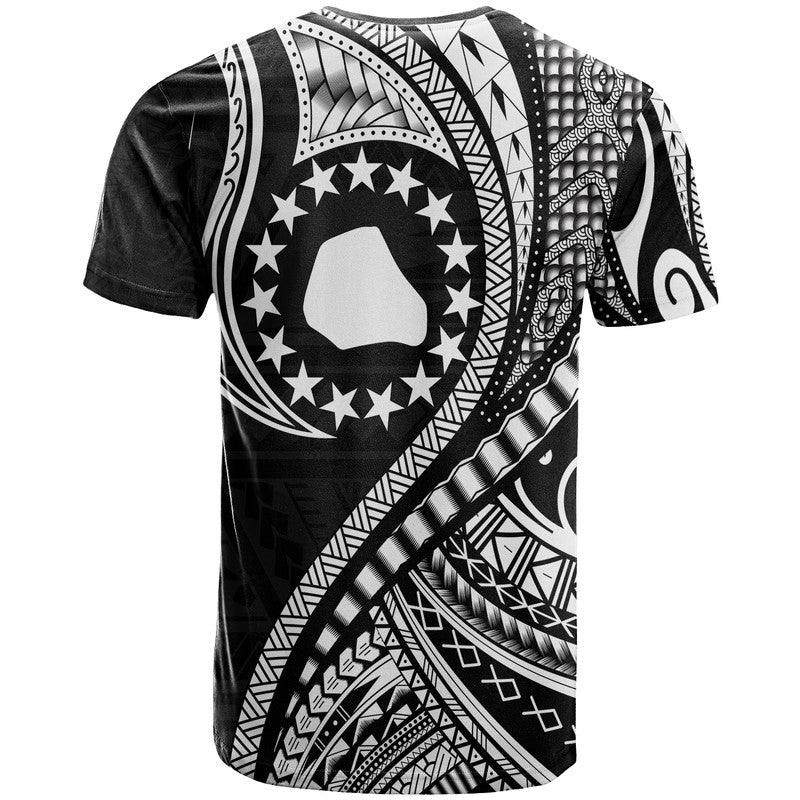 Mangaia Cook Islands T Shirt Black Polynesian Wave Style