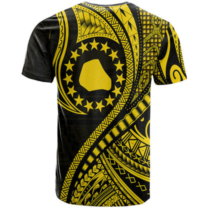 Mangaia Cook Islands T Shirt Gold Polynesian Wave Style