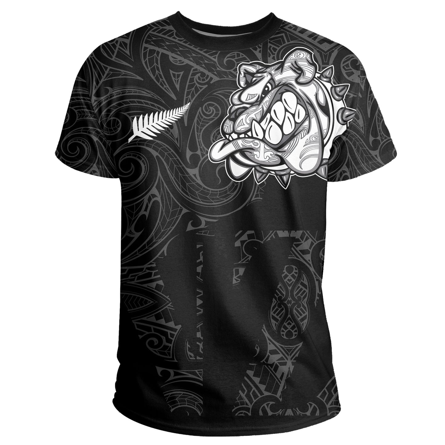 New Zealand Bulldog T Shirt, Maori Bulldog Shirt - Black