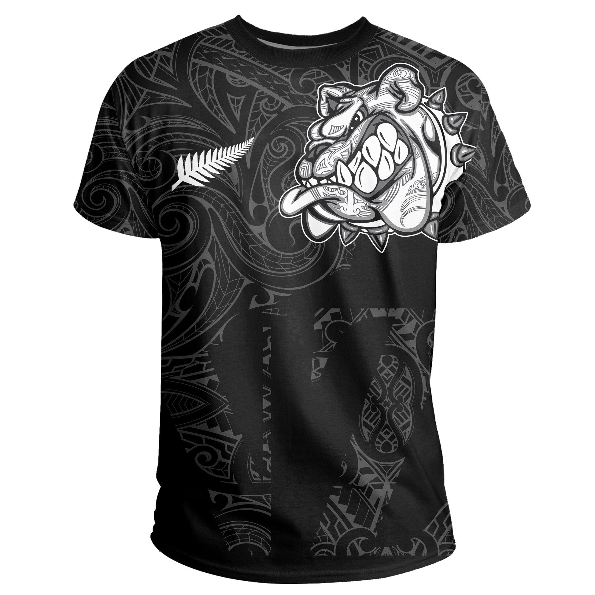 New Zealand Bulldog T Shirt, Maori Bulldog Shirt - Black