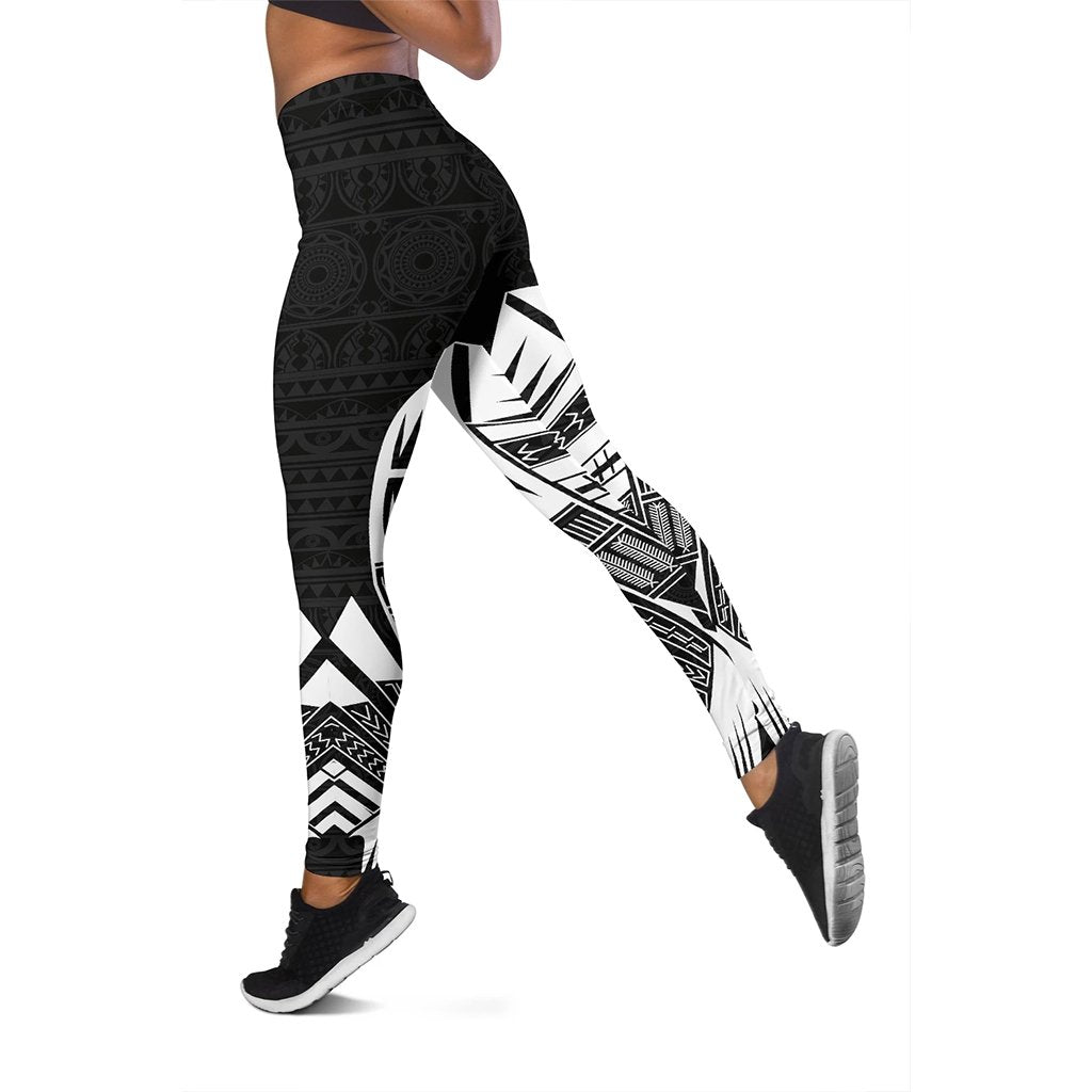 Marquesas Islands Polynesian Leggings - Polynesian Tattoo Black Version