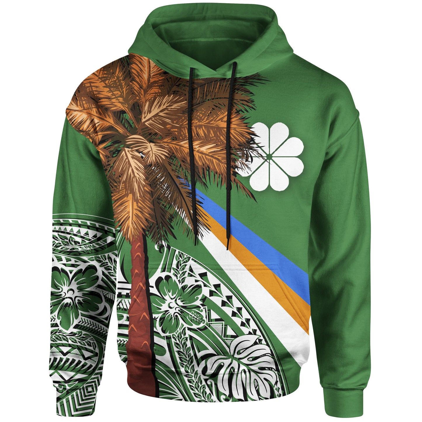 Marshall Islands Polynesian Hoodie Kwajalein toll Palm Tree