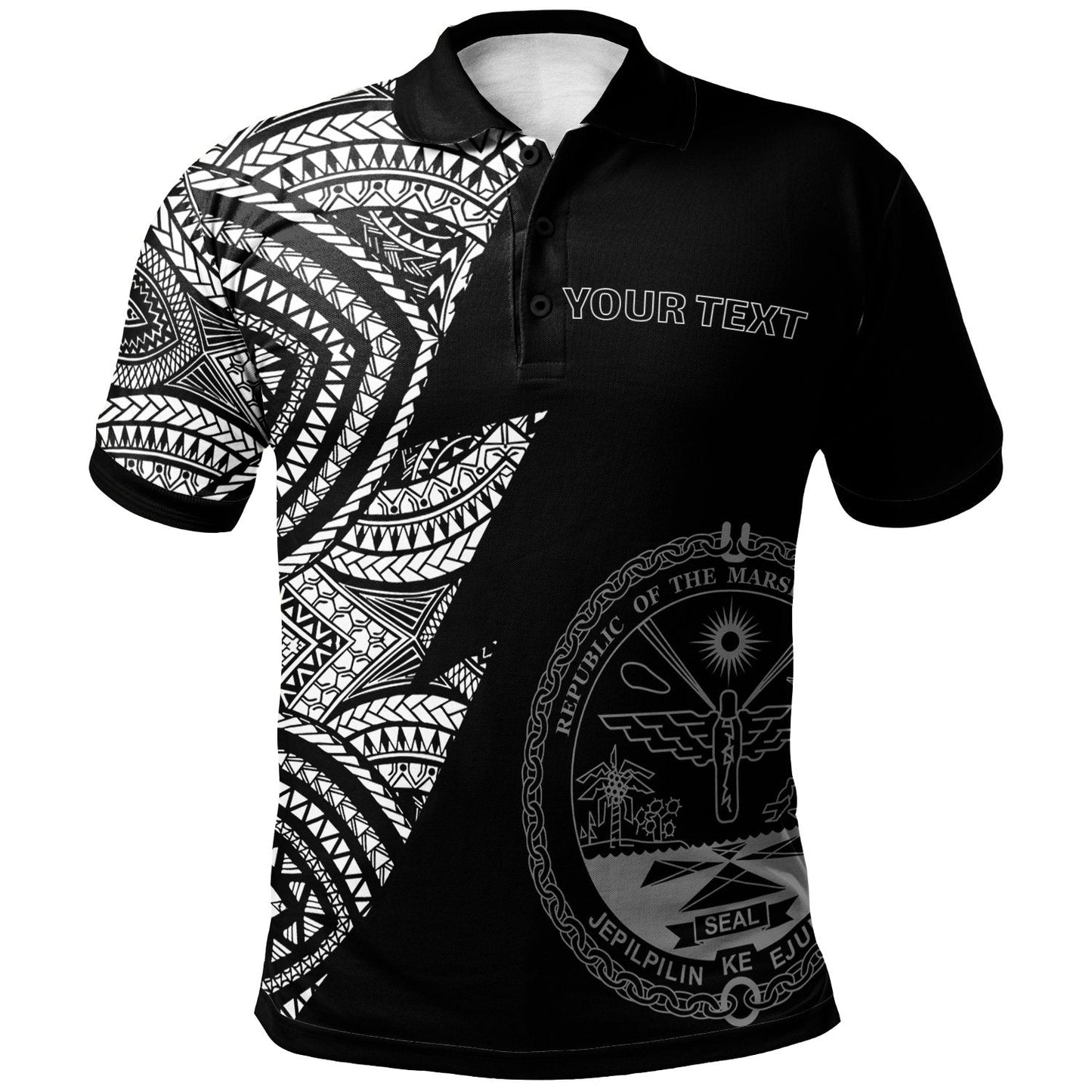 Marshall Islands Custom Personalized Polo Shirt - Flash Style White