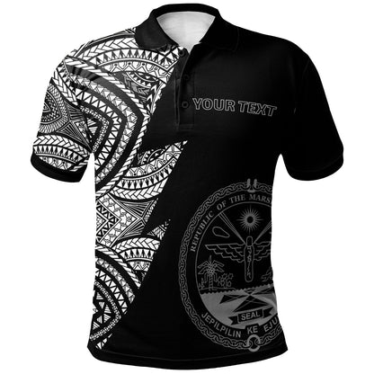 Marshall Islands Custom Personalized Polo Shirt - Flash Style White