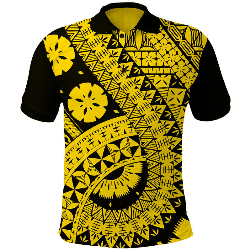 Polynesian Masi Kesa Gold Style Polo Shirt