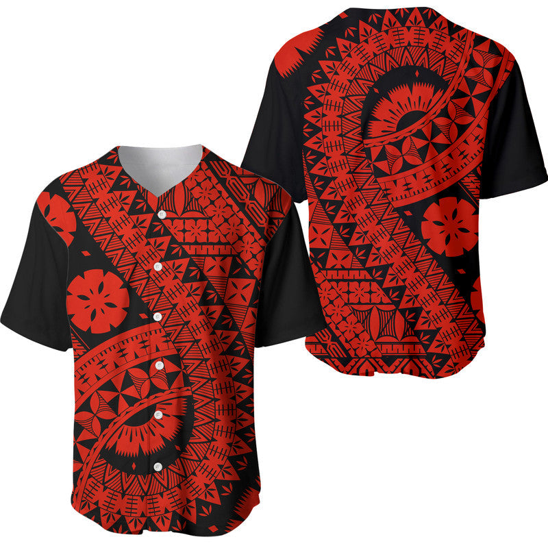 Polynesian Masi Kesa Red Style Baseball Jersey