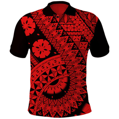 Polynesian Masi Kesa Red Style Polo Shirt