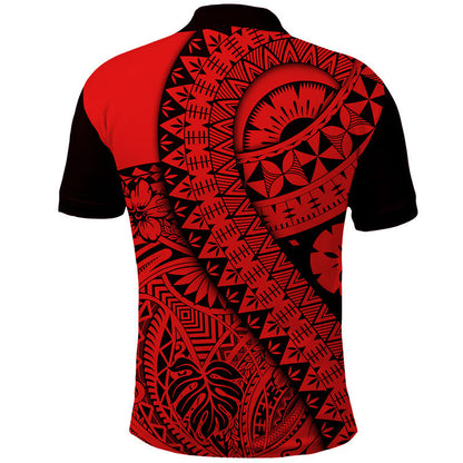 Polynesian Masi Kesa No2 Red Style Polo Shirt