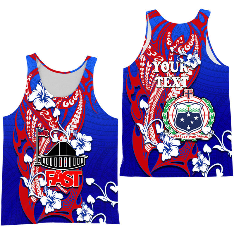 Custom Personalised Special Samoa FAST Party Men Tank Top Tribal Samoan Hibiscus Design