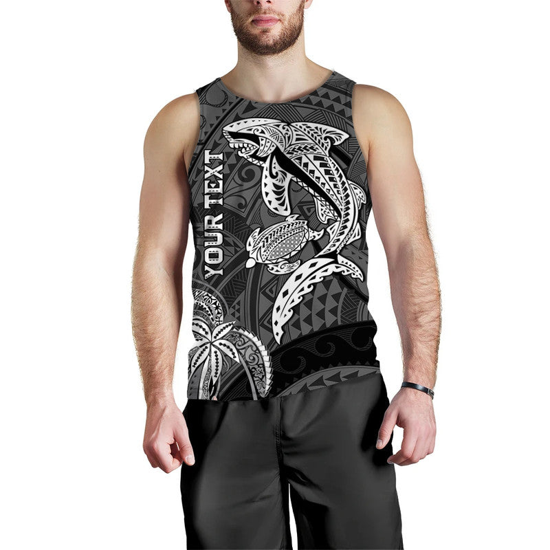 Custom Personalised Hawaii Men Tank Top Shark and Turtle Mix Kakau