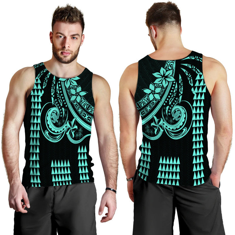 Kakau Hawaiian Polynesian Men Tank Top Turquoise Green