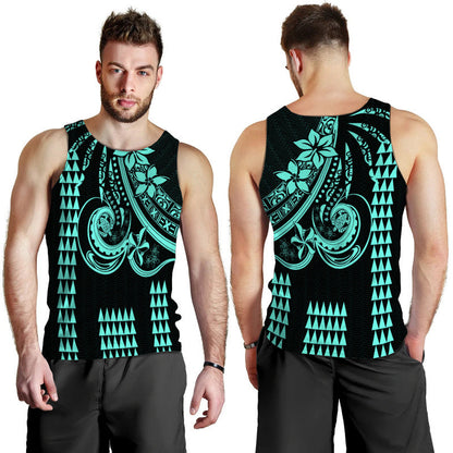 Kakau Hawaiian Polynesian Men Tank Top Turquoise Green