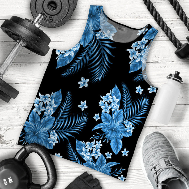 Hawaii Summer Colorful Men Tank Top Light Blue