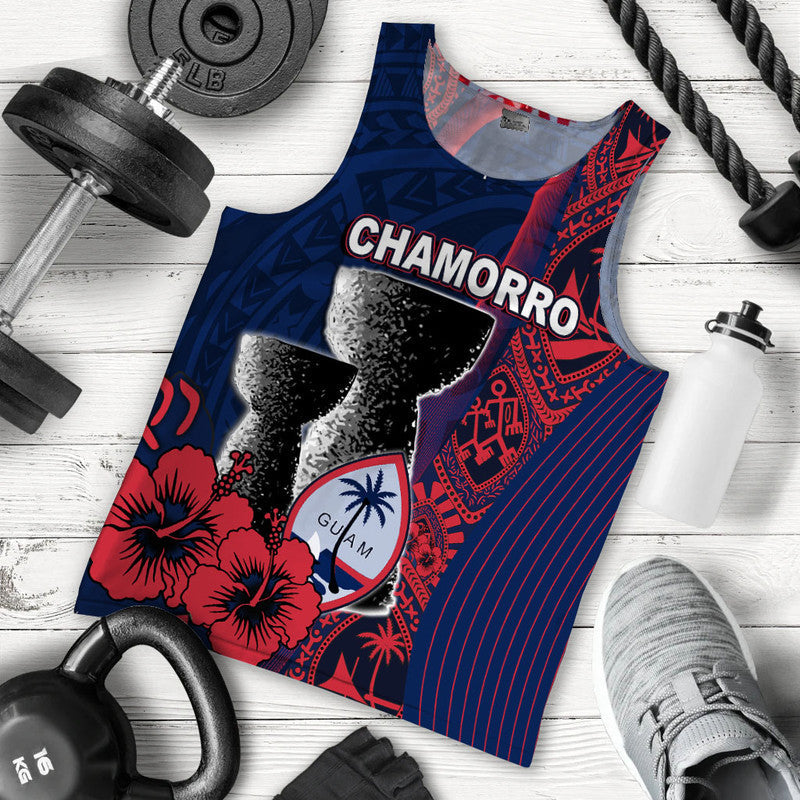 Guam Chamorro Men Tank Top Flag Color Style