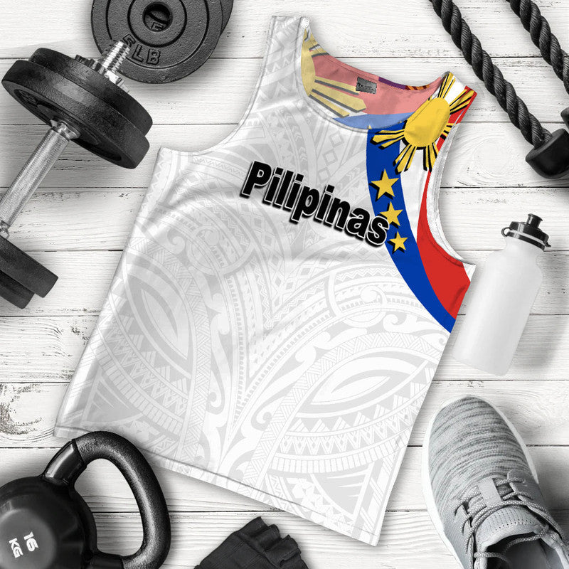Pilipinas Men Tank Top Simple Style White