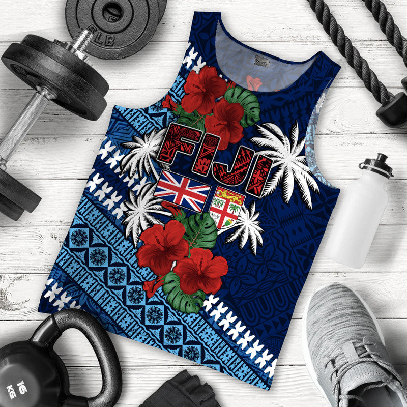 Fiji Patterns With Hibiscus Men Tank Top