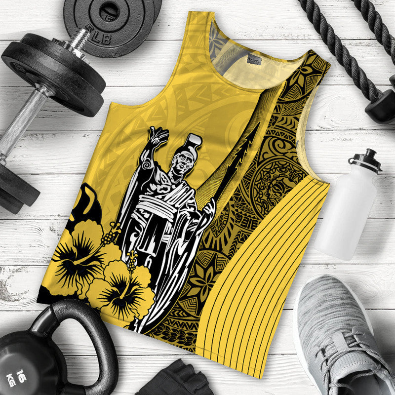 Hawaiian King Kamehameha Men Tank Top Vibe Yellow Style