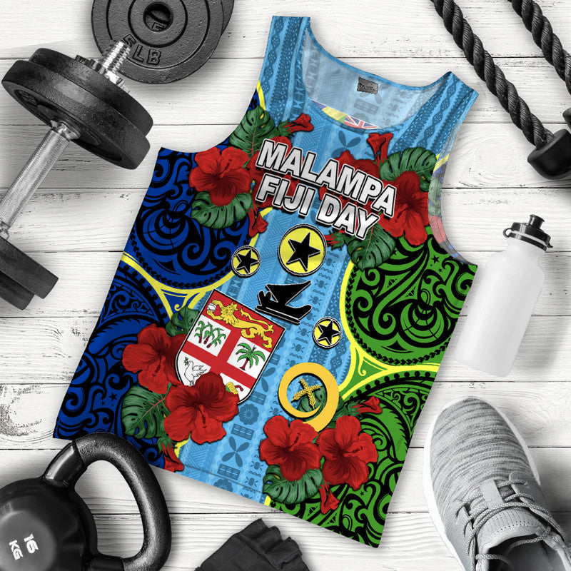 Malampa Fiji Day Hibiscus Men Tank Top Style