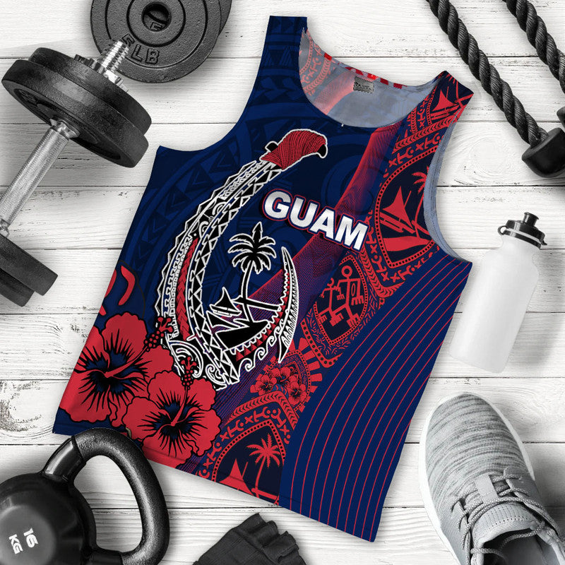 Guam Fish Hook Men Tank Top Flag Color Style