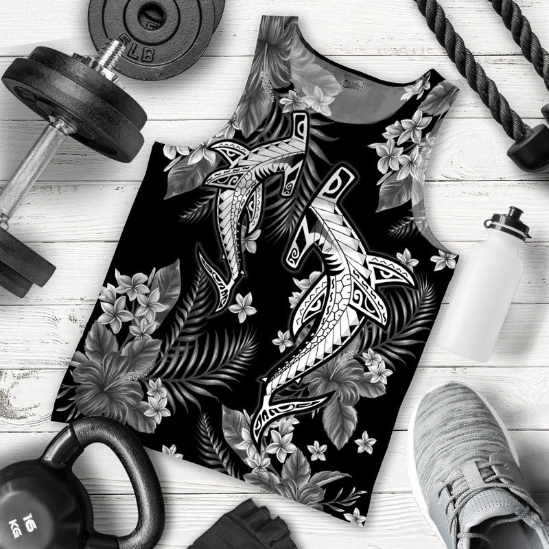 Hawaii Summer Colorful Shark Men Tank Top Gray