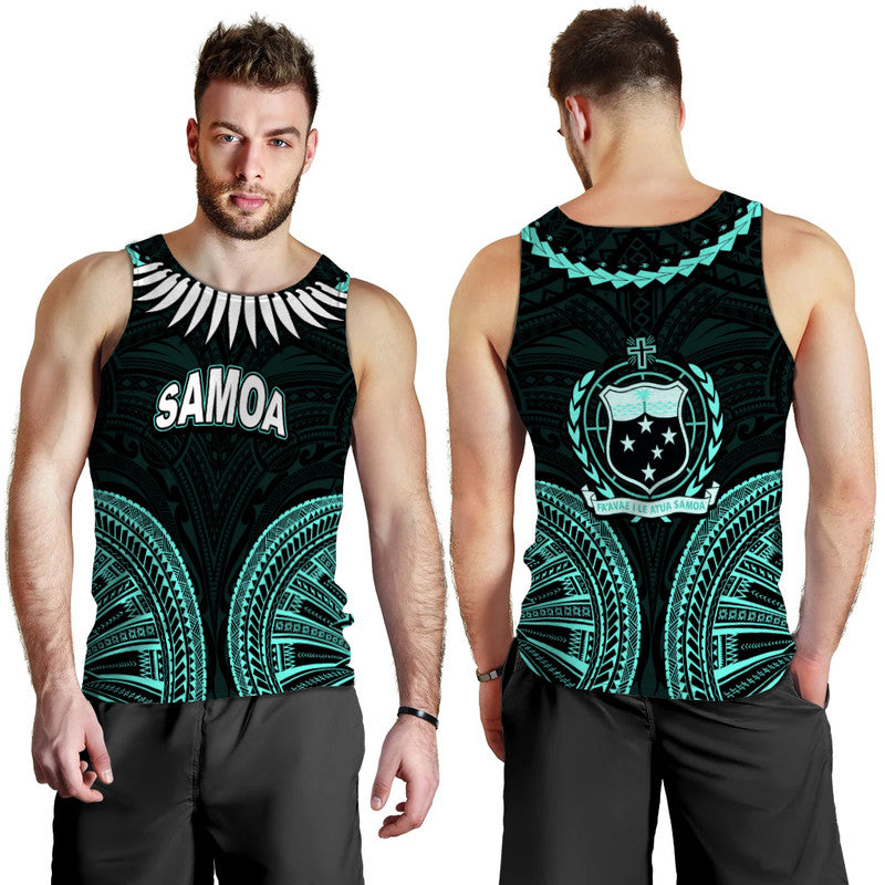 Samoa Ula Nifo Tribal Men Tank Top Green Style