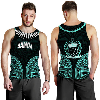 Samoa Ula Nifo Tribal Men Tank Top Green Style