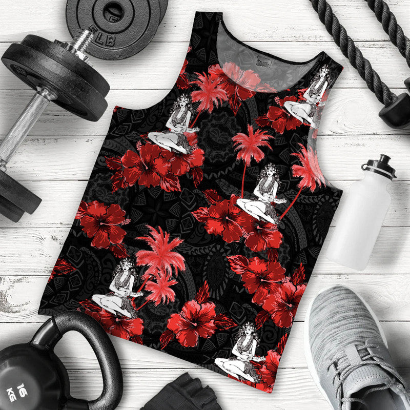Men Tank Top Hawaii Summer Hula Girl No.2