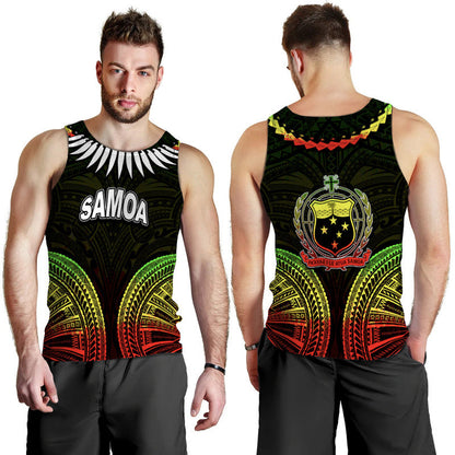 Samoa Ula Nifo Tribal Men Tank Top Reggage Style