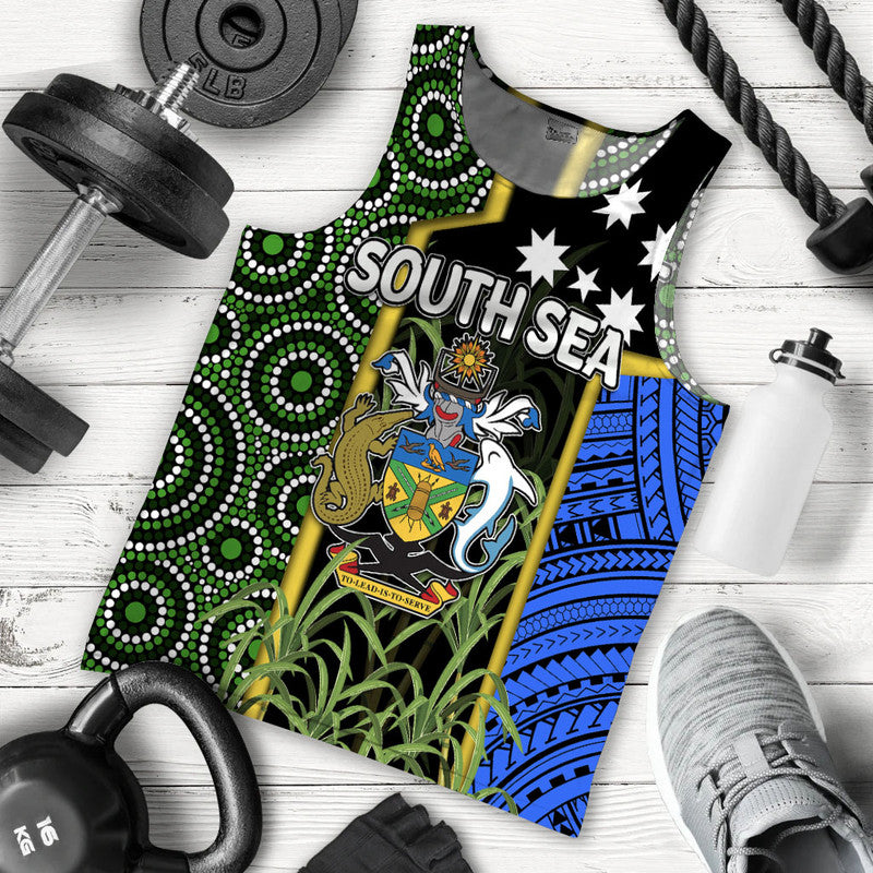 South Sea Islanders Flag Style Men Tank Top Solomon Islands