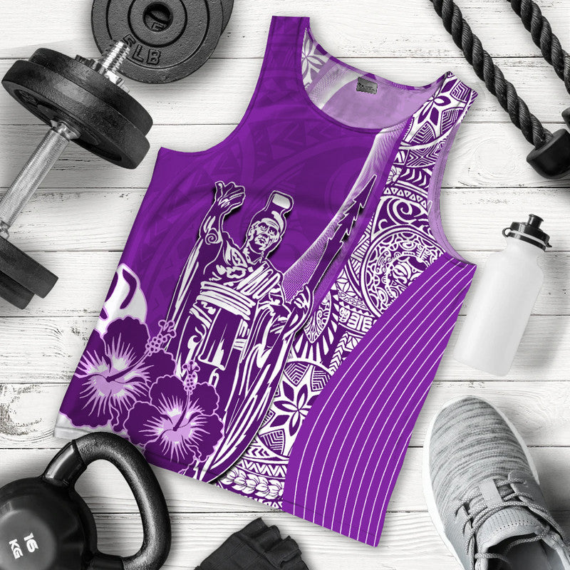 Hawaiian King Kamehameha Men Tank Top Vibe Purple Style
