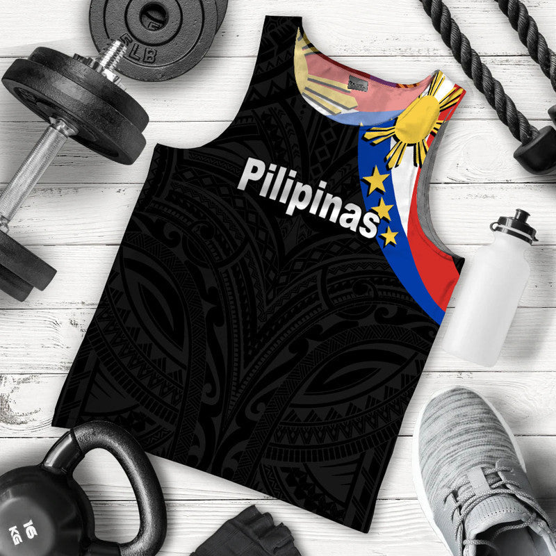 Pilipinas Men Tank Top Simple Style Black