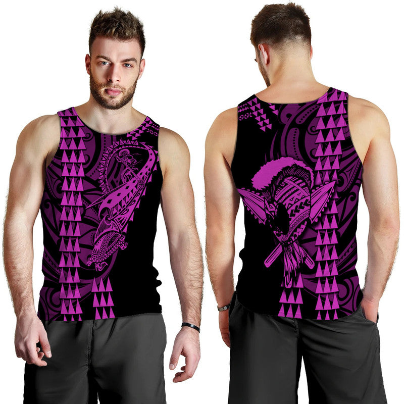 Hawaii Polynesian Warrior Kakau Men Tank Top Purple
