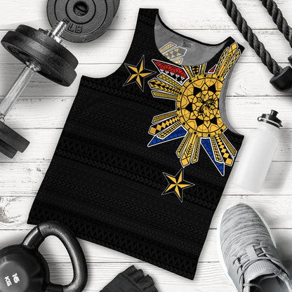 Filipino Men Tank Top Tribal Black Style
