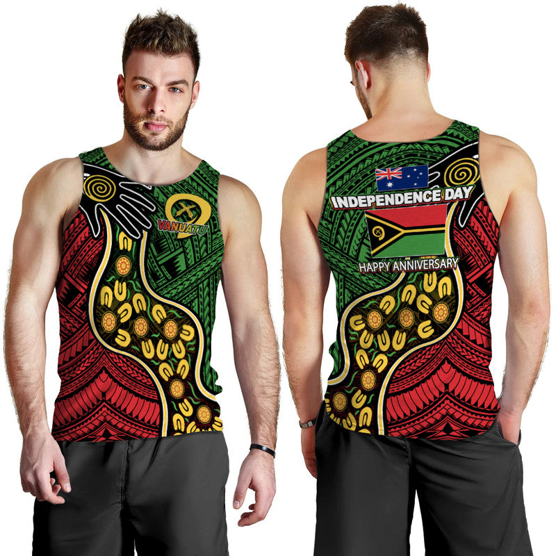 Vanuatu Mix Aboriginal Happy Independence Day Men Tank Top