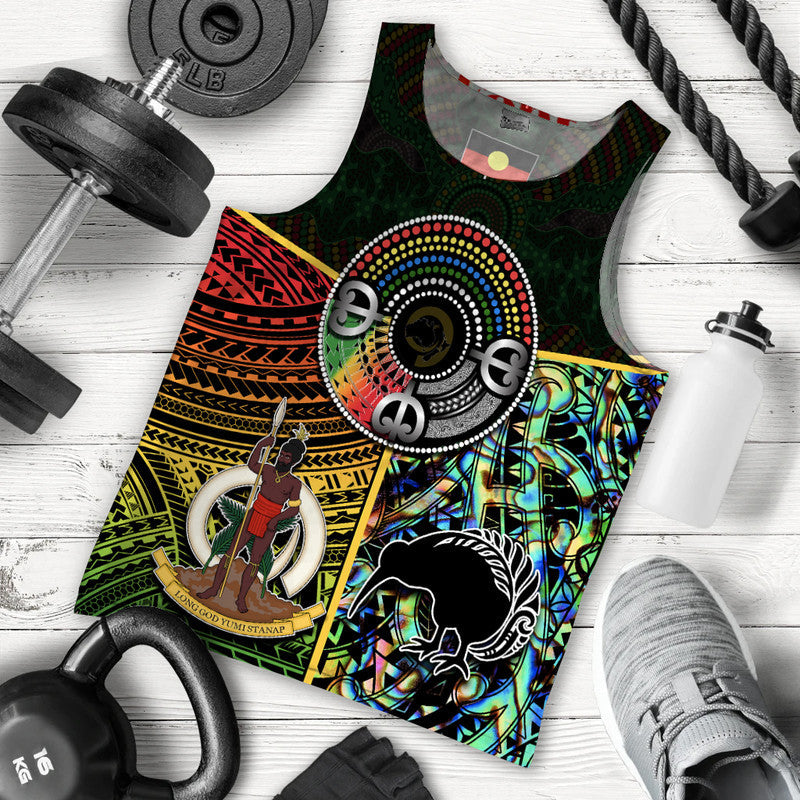 Vanuatu Mix Maori And Aboriginal Men Tank Top