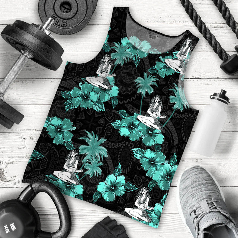 Men Tank Top Hawaii Summer Hula Girl No.4