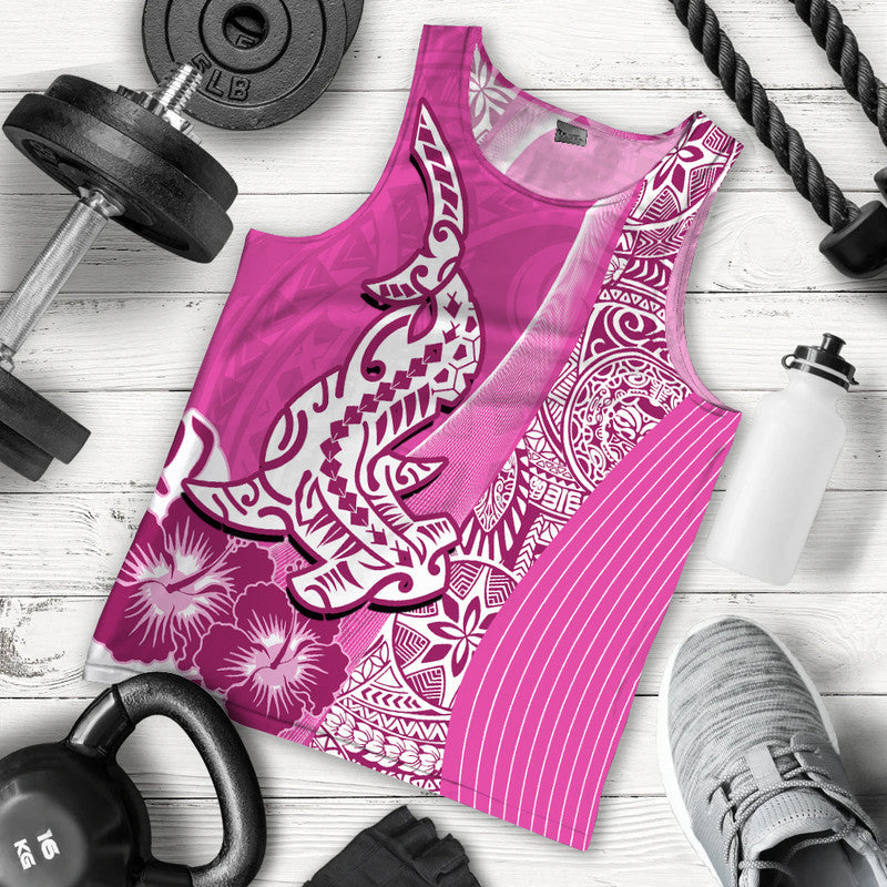 Hawaiian Shark Polynesian Men Tank Top Vibe Pink Style
