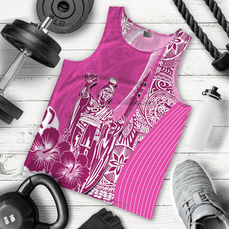 Hawaiian King Kamehameha Men Tank Top Vibe Pink Style