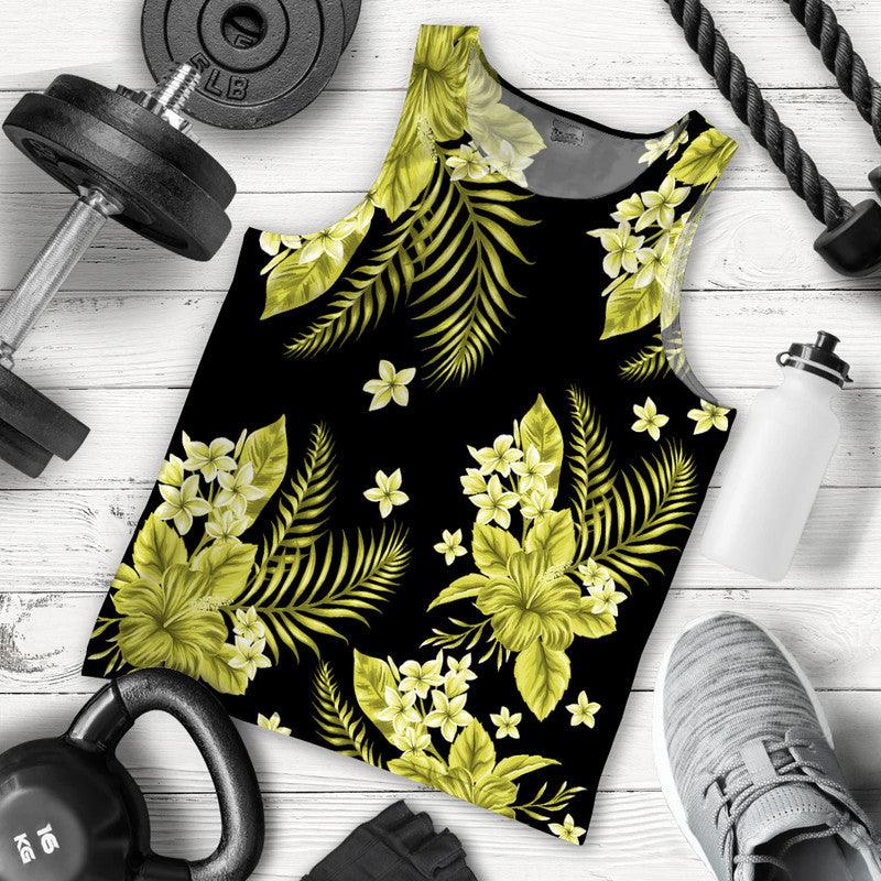 Hawaii Summer Colorful Men Tank Top Yellow