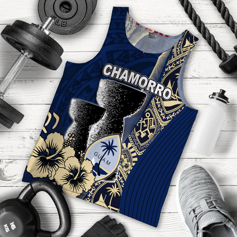 Guam Chamorro Men Tank Top Blue Style
