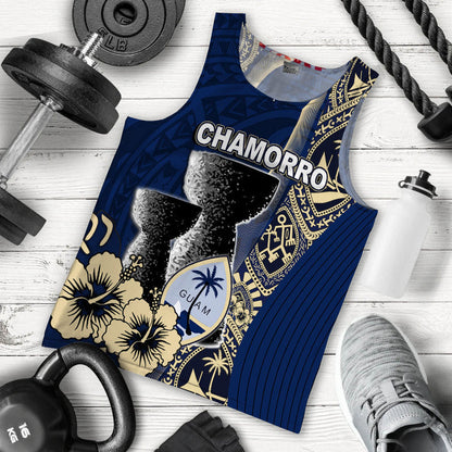 Guam Chamorro Men Tank Top Blue Style