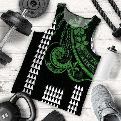 Kakau Hawaiian Polynesian Men Tank Top Green